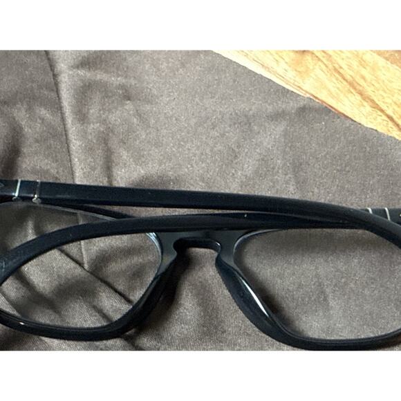 PERSOL BLACK EYEGLASSES FRAMES ~ 5.2 x 1.9 X 14.5 cm w/ Original Leather Case - Picture 10 of 16